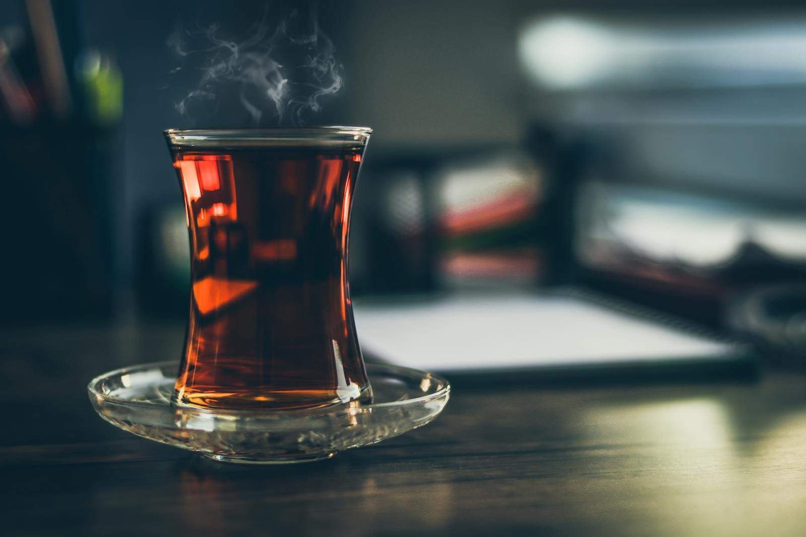 Chamomile tea brewing