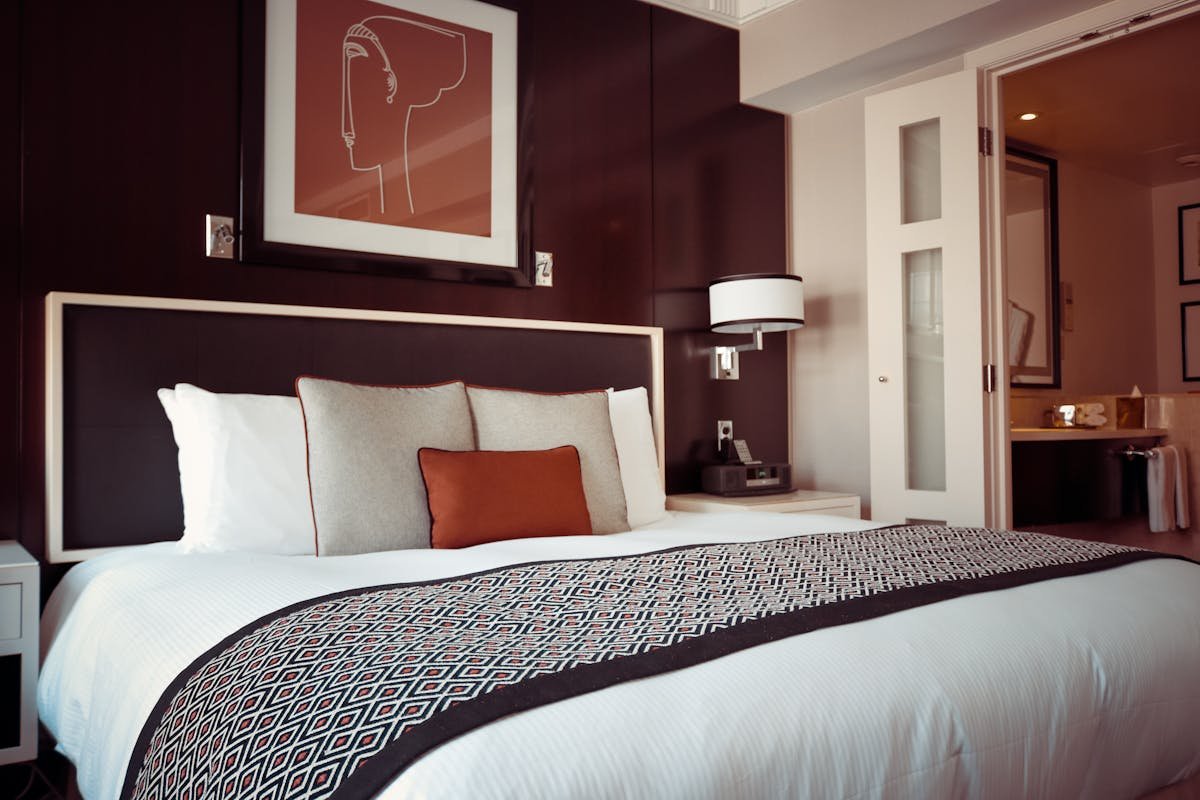 Bedroom with warm cozy lighting